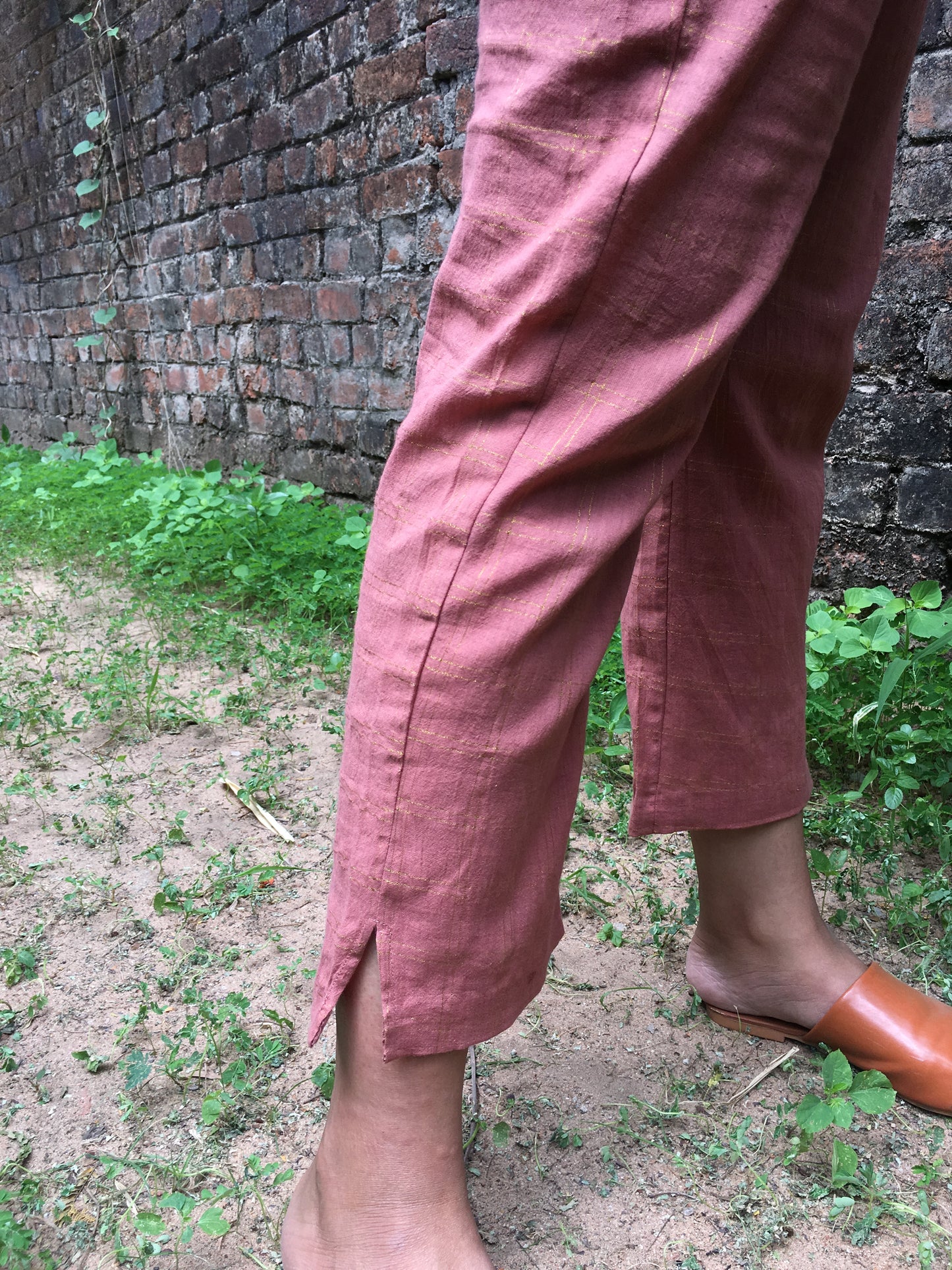 Zari Checks Pants - Rose