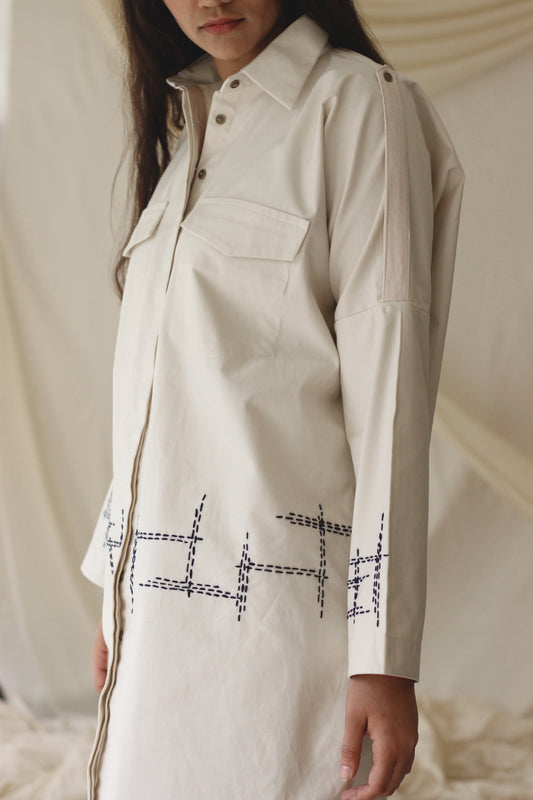 Terra Shirt Dress - Ecru