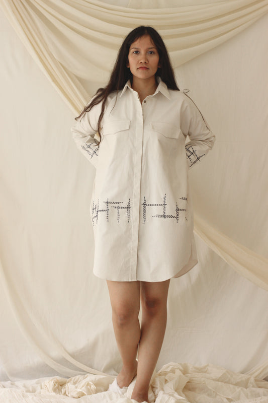 Terra Shirt Dress - Ecru
