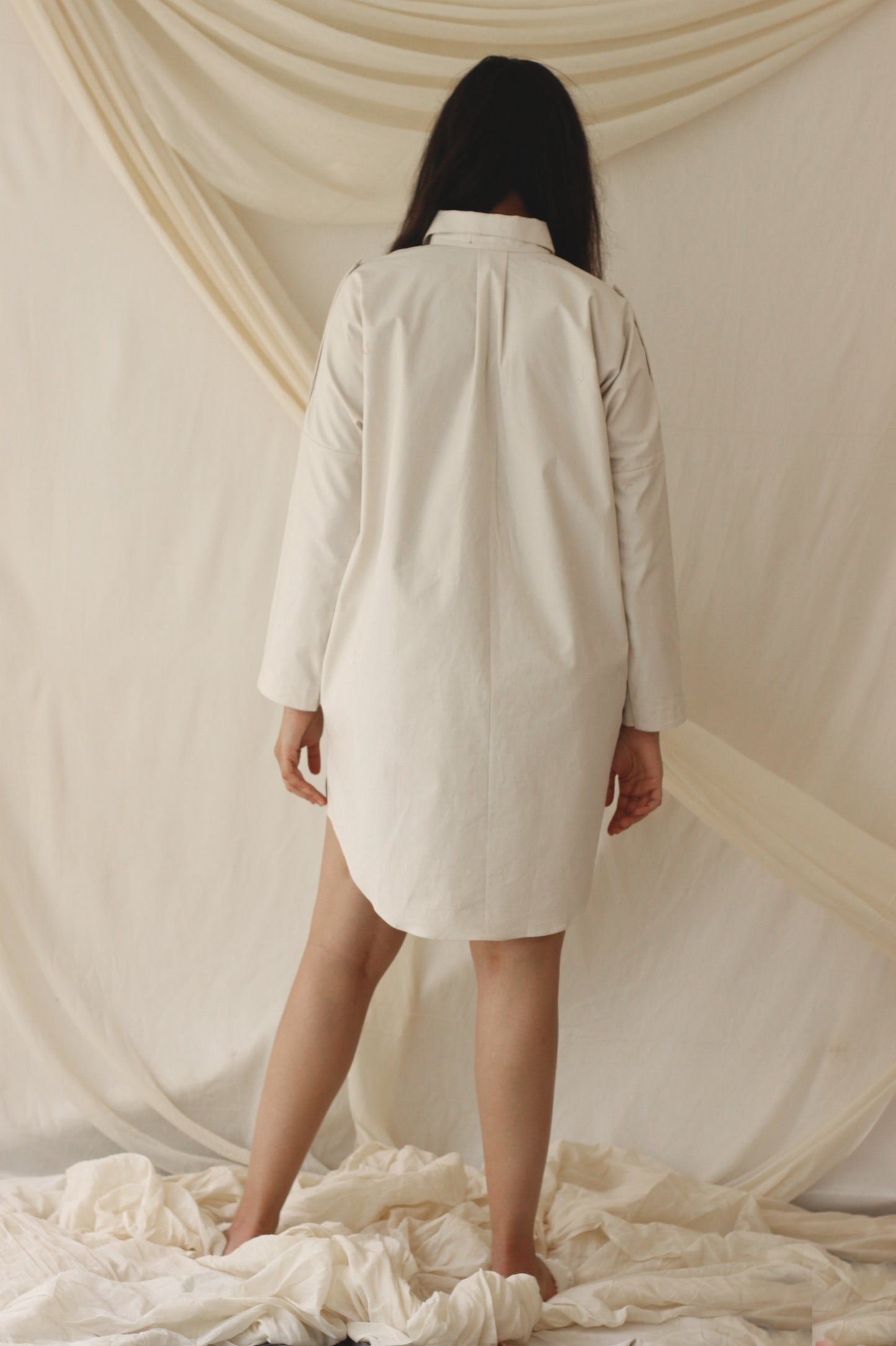 Terra Shirt Dress - Ecru