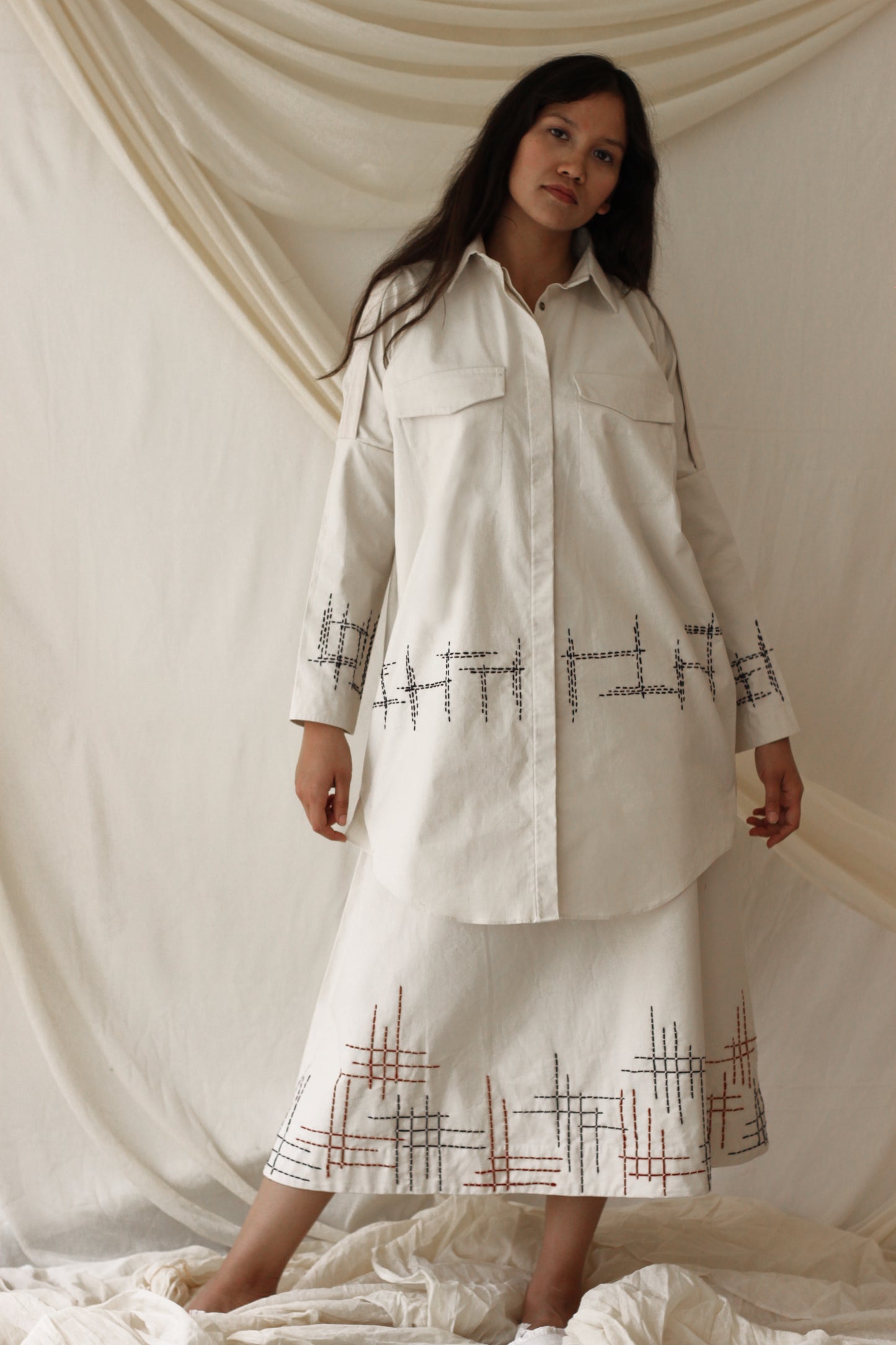 Terra Shirt Dress - Ecru