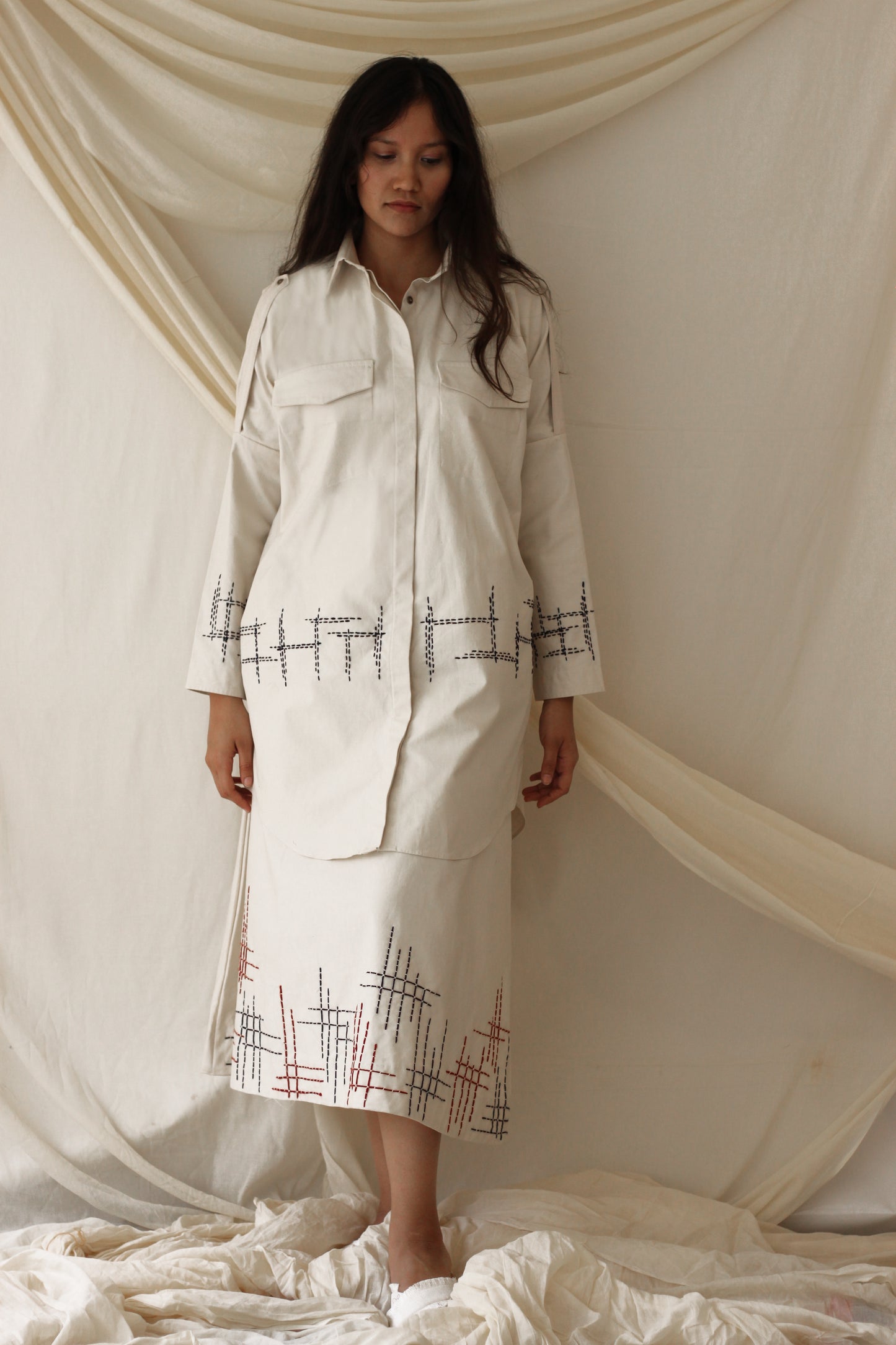 Terra Shirt Dress - Ecru