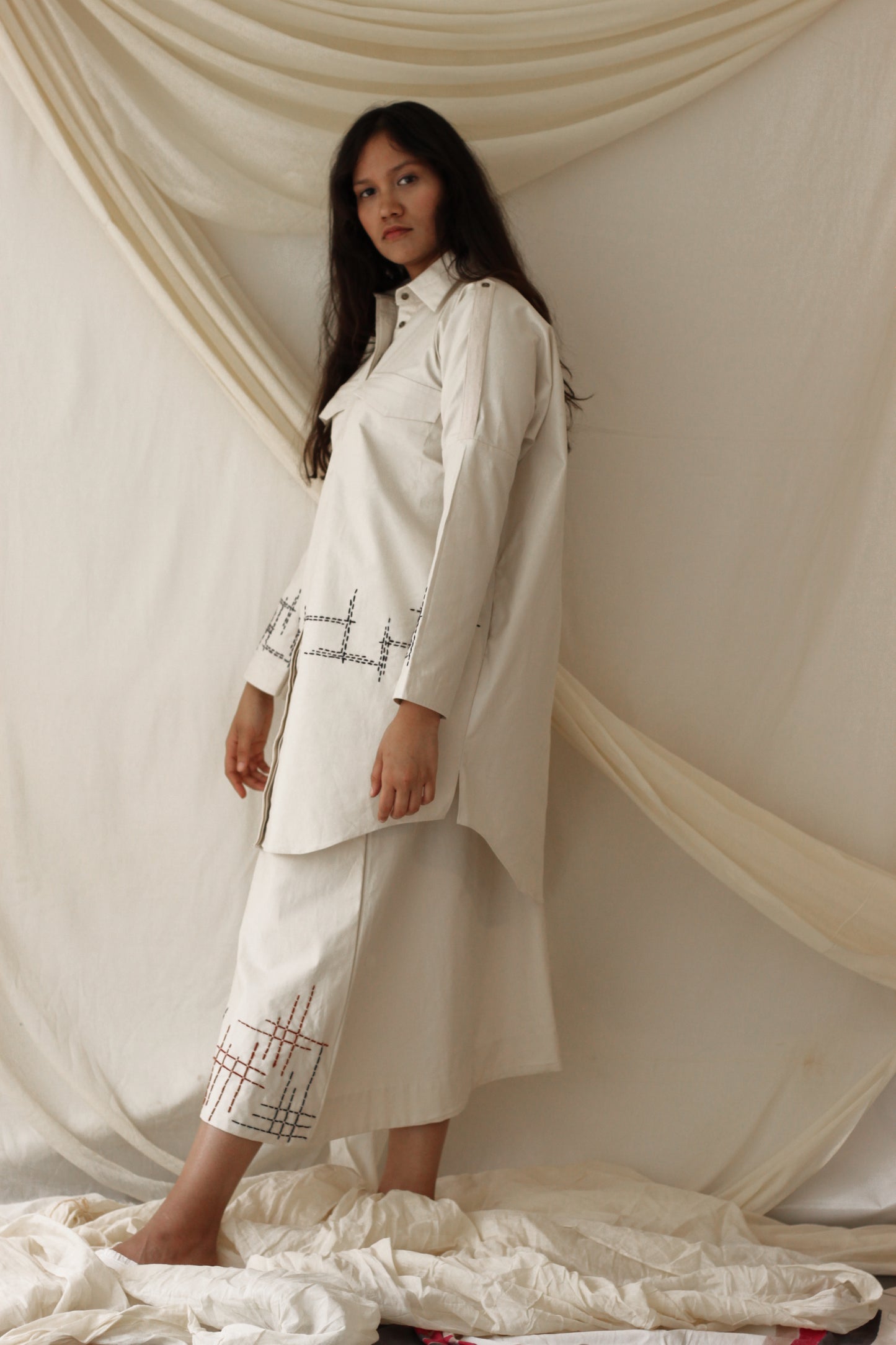 Terra Shirt Dress - Ecru