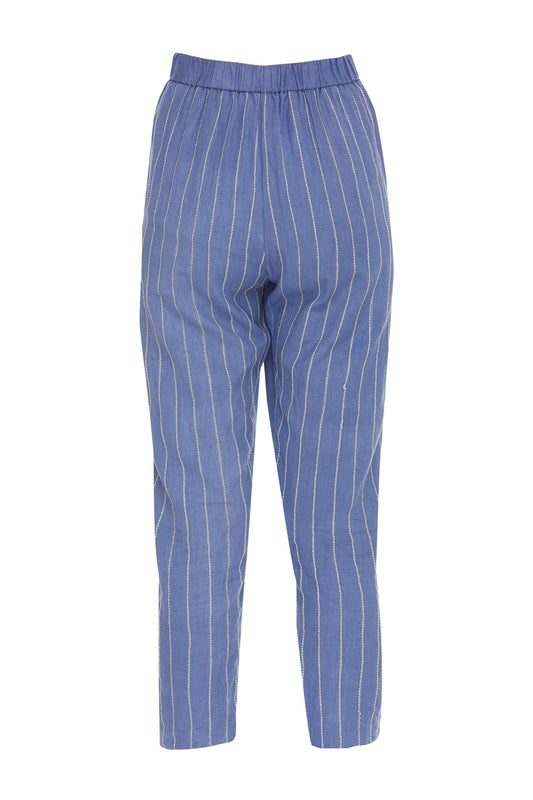 Stripes Ankle pants – Denim Blue