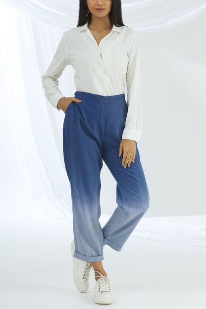 Ombre Straight Pants - Blue